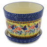 Polish Pottery Planter 6&quot; Butterfly Summer Garden UNIKAT