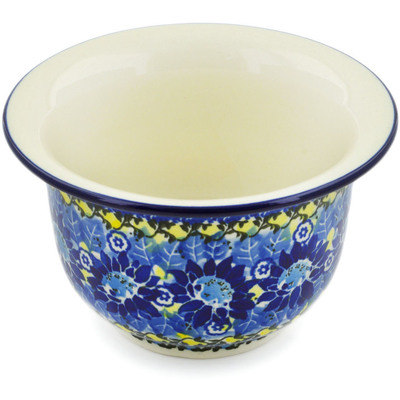 Polish Pottery Planter 6&quot; Deep Blue UNIKAT