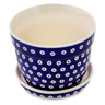 Polish Pottery Planter 6&quot; Peacock Eyes