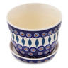 Polish Pottery Planter 6&quot; Peacock Leaves