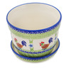Polish Pottery Planter 6&quot; Rooster Strut UNIKAT