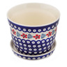 Polish Pottery Planter 7&quot; Poppies And Ferns