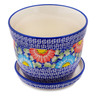 Polish Pottery Planter 7&quot; Spotted Garden UNIKAT
