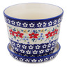 Polish Pottery Planter 7&quot; Wild Flower Bloom UNIKAT
