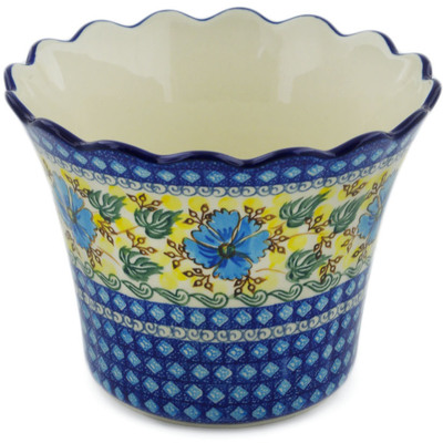 Polish Pottery Planter 8&quot; Brilliant In Blue UNIKAT