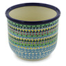 Polish Pottery Planter 8&quot; Christmas Forest UNIKAT