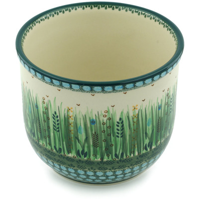 Polish Pottery Planter 8&quot; Prairie Land UNIKAT