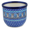 Polish Pottery Planter 8&quot; Snowmen Circle UNIKAT
