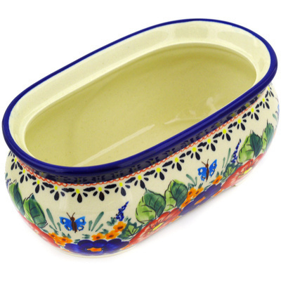 Polish Pottery Planter 8&quot; Spring Splendor UNIKAT