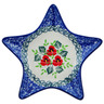 Polish Pottery Plate 0&quot; Delicate Red Flowers