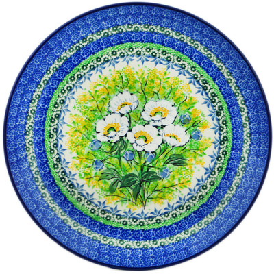 Polish Pottery Plate 10&quot; Angelic Anemones UNIKAT