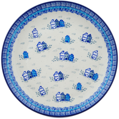 Polish Pottery Plate 10&quot; Arctic Village UNIKAT