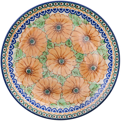 Polish Pottery Plate 10&quot; August Sunflowers UNIKAT