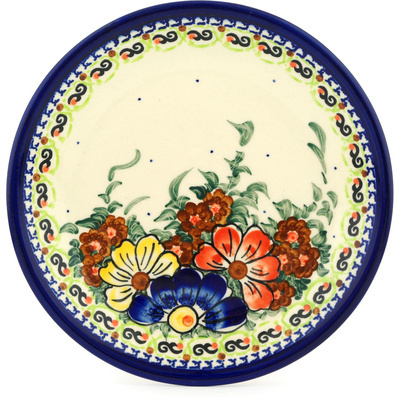 Polish Pottery Plate 10&quot; Autumn Garden UNIKAT
