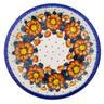 Polish Pottery Plate 10&quot; Autumn Pansies UNIKAT