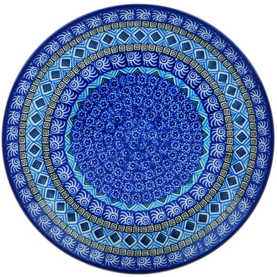 Polish Pottery Plate 10&quot; Aztec Sky