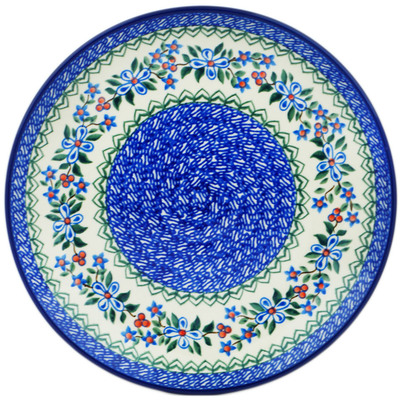 Polish Pottery Plate 10&quot; Azure Blooms