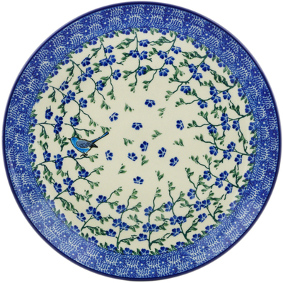 Polish Pottery Plate 10&quot; Baby Blue Bird