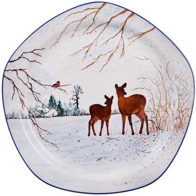 Polish Pottery Plate 10&quot; Beauty Of Winter UNIKAT