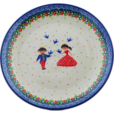 Polish Pottery Plate 10&quot; Bird Prince And Princess UNIKAT