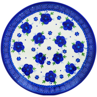 Polish Pottery Plate 10&quot; Bleu-belle Fleur