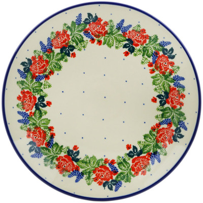 Polish Pottery Plate 10&quot; Blooming Garden