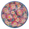 Polish Pottery Plate 10&quot; Blossoming Purple Harmony UNIKAT