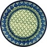 Polish Pottery Plate 10&quot; Blue Alpine
