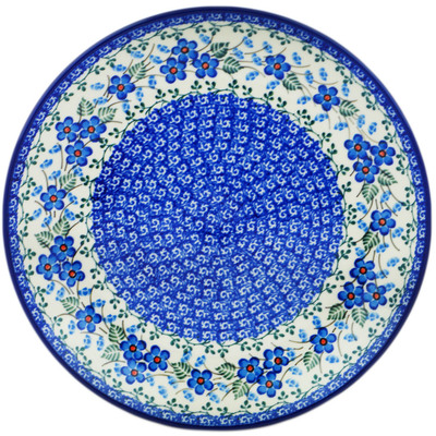 Polish Pottery Plate 10&quot; Blue Blossom