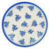 Polish Pottery Plate 10&quot; Blue Bunches UNIKAT