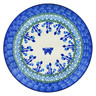 Polish Pottery Plate 10&quot; Blue Butterfly