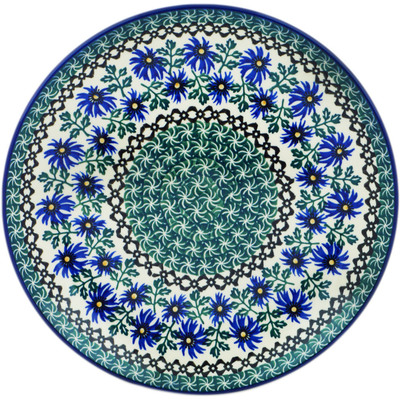 Polish Pottery Plate 10&quot; Blue Chicory