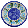 Polish Pottery Plate 10&quot; Blue Daisy Dance UNIKAT
