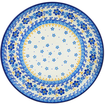Polish Pottery Plate 10&quot; Blue Daydreaming