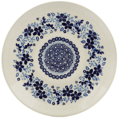 Polish Pottery Plate 10&quot; Blue Elegant UNIKAT