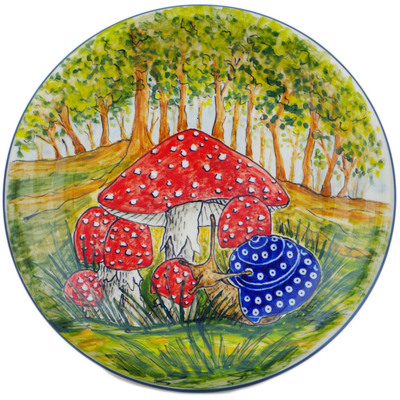Polish Pottery Plate 10&quot; Blue Eyed Snail UNIKAT