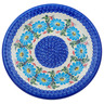 Polish Pottery Plate 10&quot; Blue Felicia Daisy Fun UNIKAT