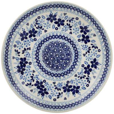 Polish Pottery Plate 10&quot; Blue Frost UNIKAT