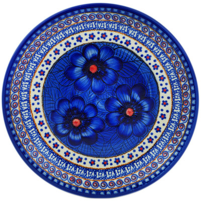 Polish Pottery Plate 10&quot; Blue Heaven UNIKAT