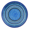 Polish Pottery Plate 10&quot; Blue Kaleidoscope UNIKAT