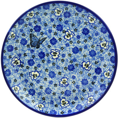 Polish Pottery Plate 10&quot; Blue Monarch