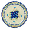 Polish Pottery Plate 10&quot; Blue Pansy