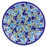 Polish Pottery Plate 10&quot; Blue Peacock Eye