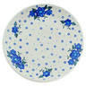 Polish Pottery Plate 10&quot; Blue Poppies Spring