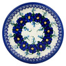 Polish Pottery Plate 10&quot; Blue Wildflower UNIKAT