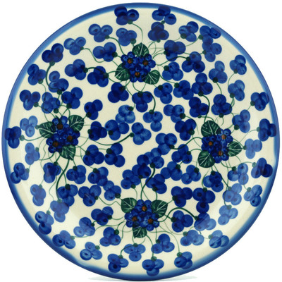 Polish Pottery Plate 10&quot; Blueberry Flower UNIKAT