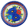 Polish Pottery Plate 10&quot; Bluebonnet Spring UNIKAT