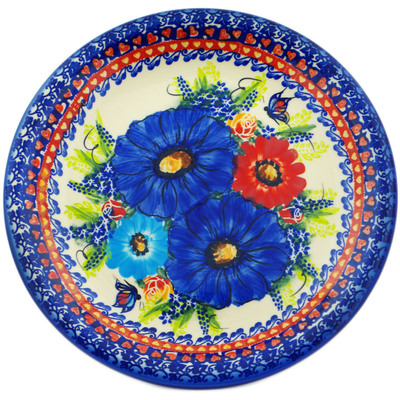Polish Pottery Plate 10&quot; Bluebonnet Spring UNIKAT