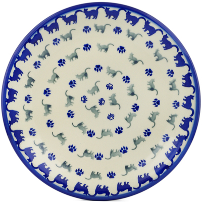 Polish Pottery Plate 10&quot; Boo Boo Kitty Paws