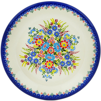 Polish Pottery Plate 10&quot; Bouquet In Bloom UNIKAT